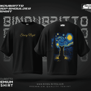 Stairy Night-Premium Cotton Drop Shoulder T-Shirt