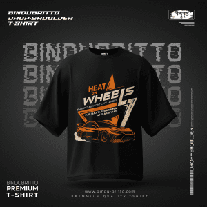 Heat On wheels-Premium Cotton Drop Shoulder T-Shirt