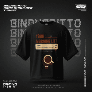 Coffee & Charge-Premium Cotton Drop Shoulder T-Shirt