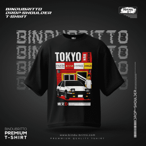 TOKYO NIGHT RUN-Premium Cotton Drop Shoulder T-Shirt
